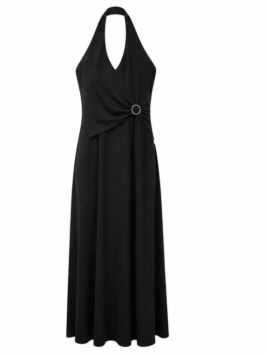 Laundry By Shelli Segal Dresses & Skirts - Laundry by Shelli Segal Black Halter Formal Gown – Size 10 – Deep V Neck